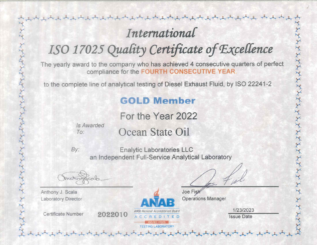 Quality of Excellence Platinum Member ANAB