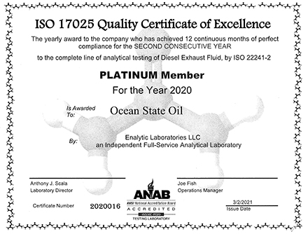 Quality of Excellence Platinum Member ANAB